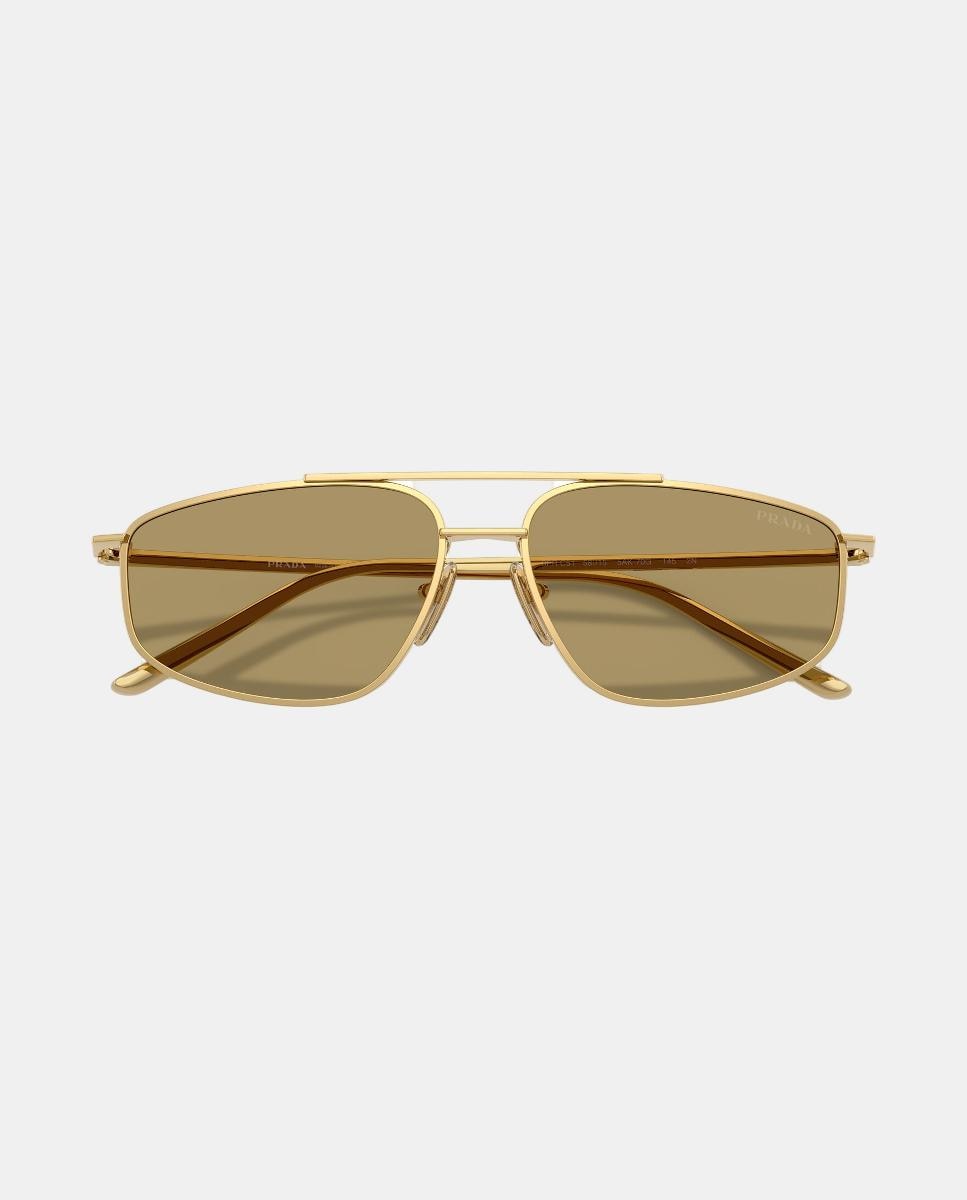 Gafas de sol PR C51S de mujer rectangular en metal - Prada - Oro Oro-5