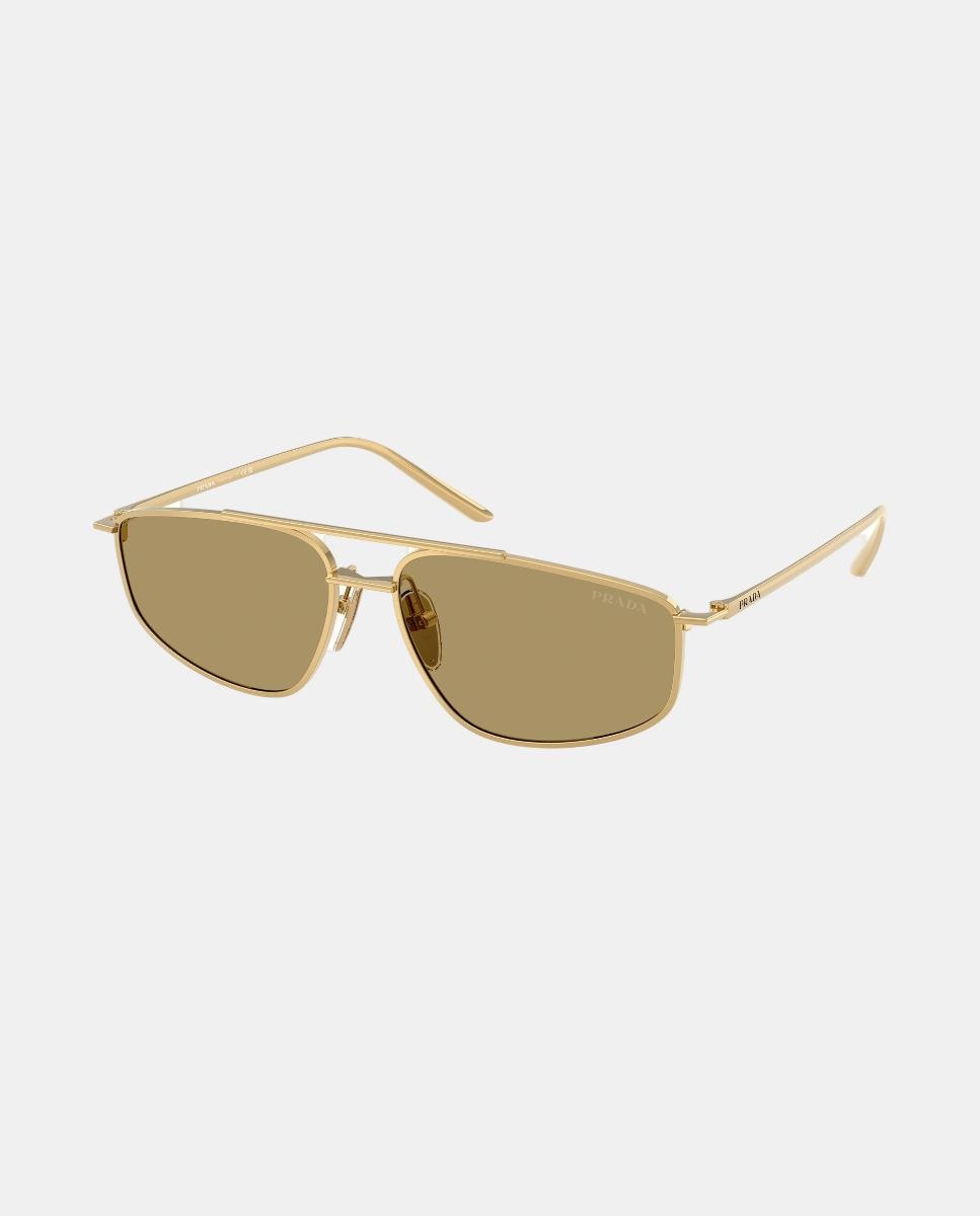 Gafas de sol PR C51S de mujer rectangular en metal - Prada - Oro Oro-8