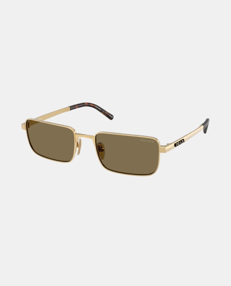 Gafas de sol PR D54S de hombre rectangular en metal - Prada - Oro Oro-8