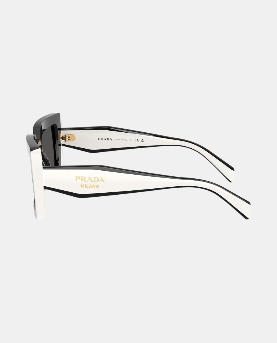 Imagen 3 de Gafas de sol PR D01S de mujer rectangular en acetato - Prada - Negro Negro