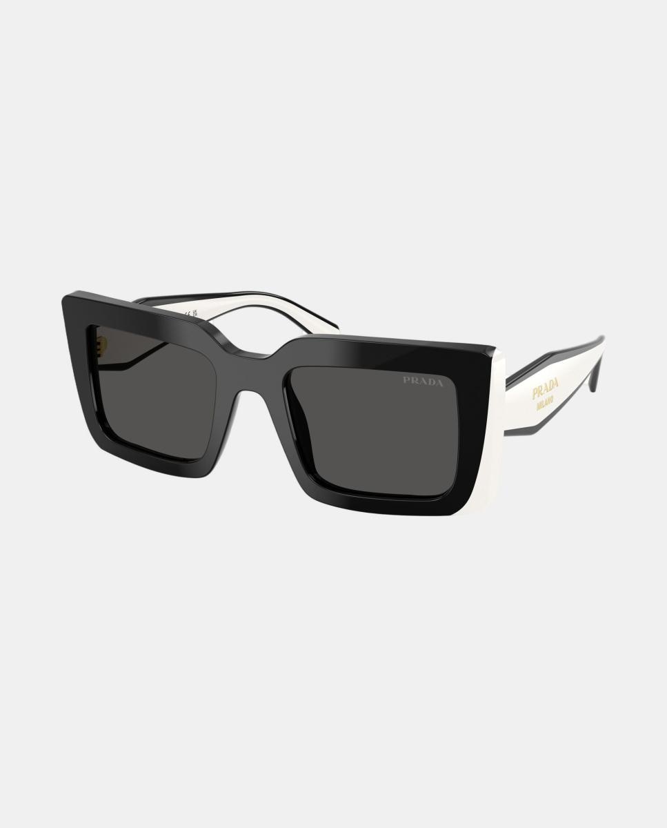 Imagen 8 de Gafas de sol PR D01S de mujer rectangular en acetato - Prada - Negro Negro