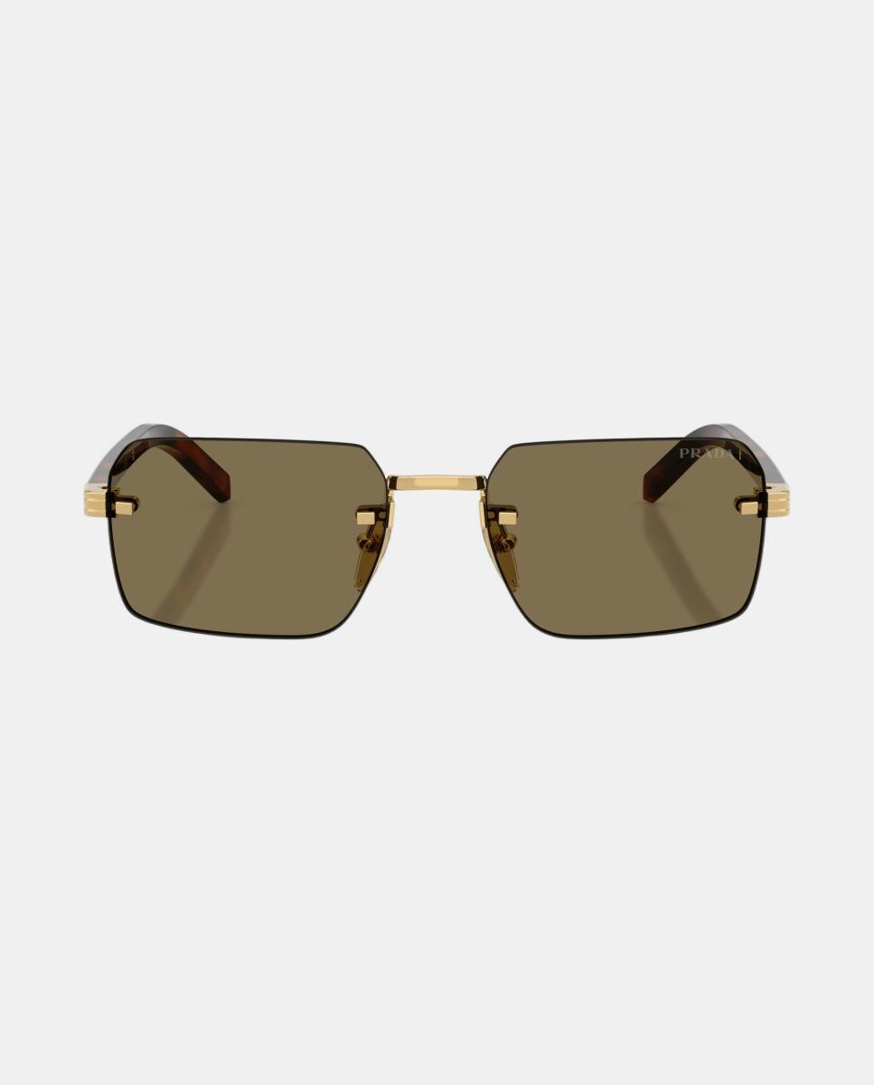 Gafas de sol PR D55S de hombre rectangular en metal - Prada - Oro Oro-4