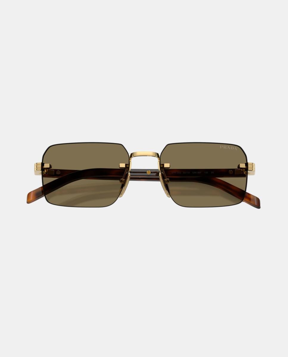 Gafas de sol PR D55S de hombre rectangular en metal - Prada - Oro Oro-5