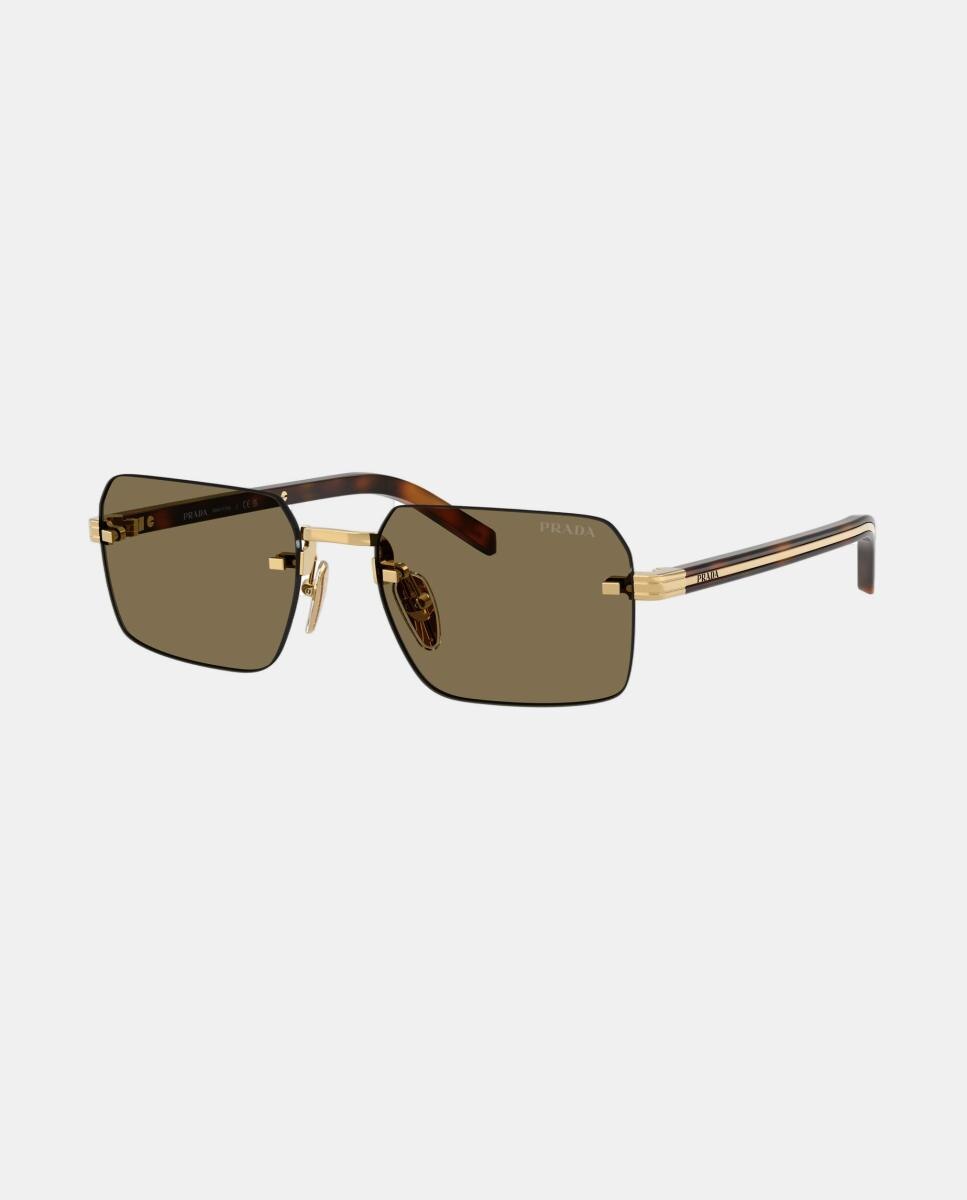 Gafas de sol PR D55S de hombre rectangular en metal - Prada - Oro Oro-7