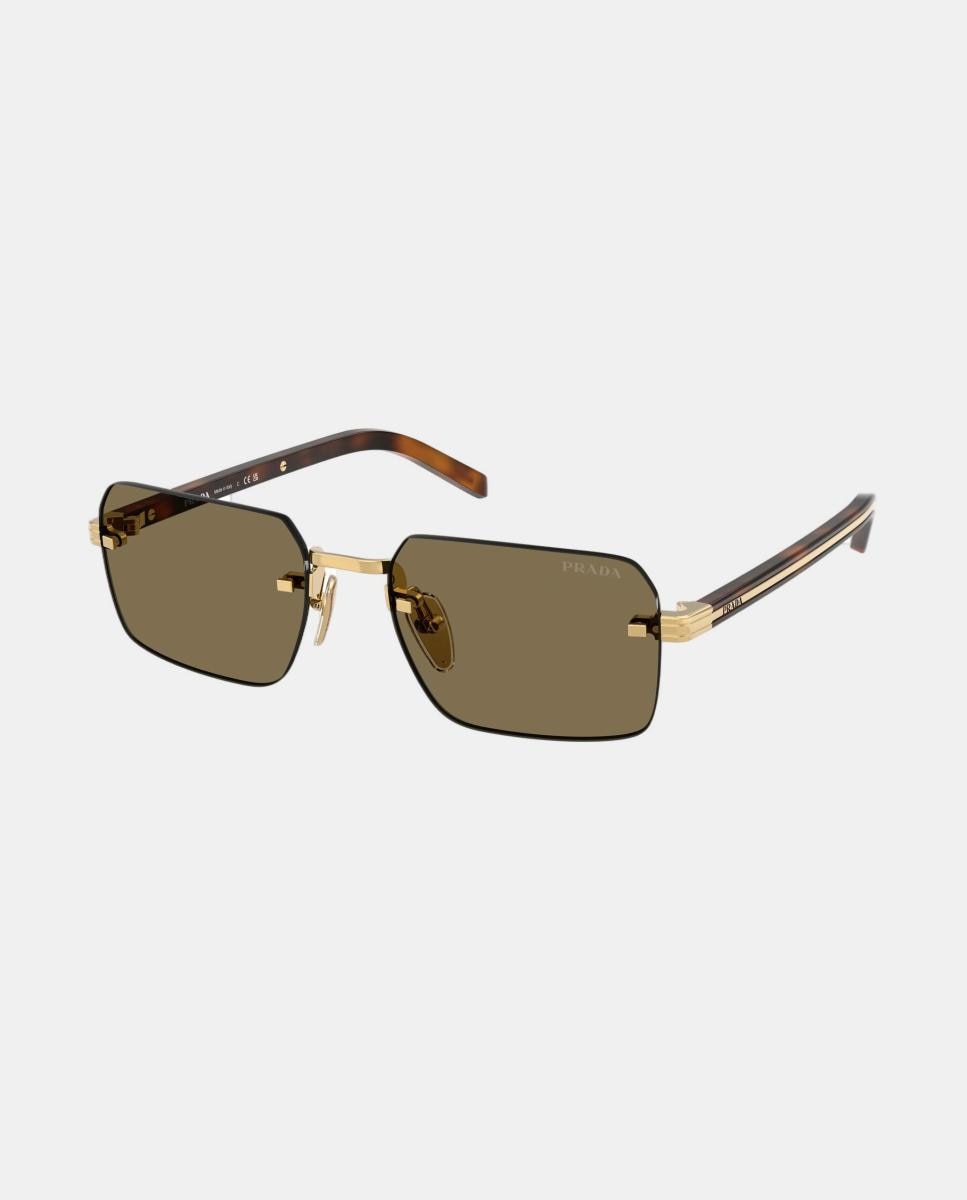 Gafas de sol PR D55S de hombre rectangular en metal - Prada - Oro Oro-8