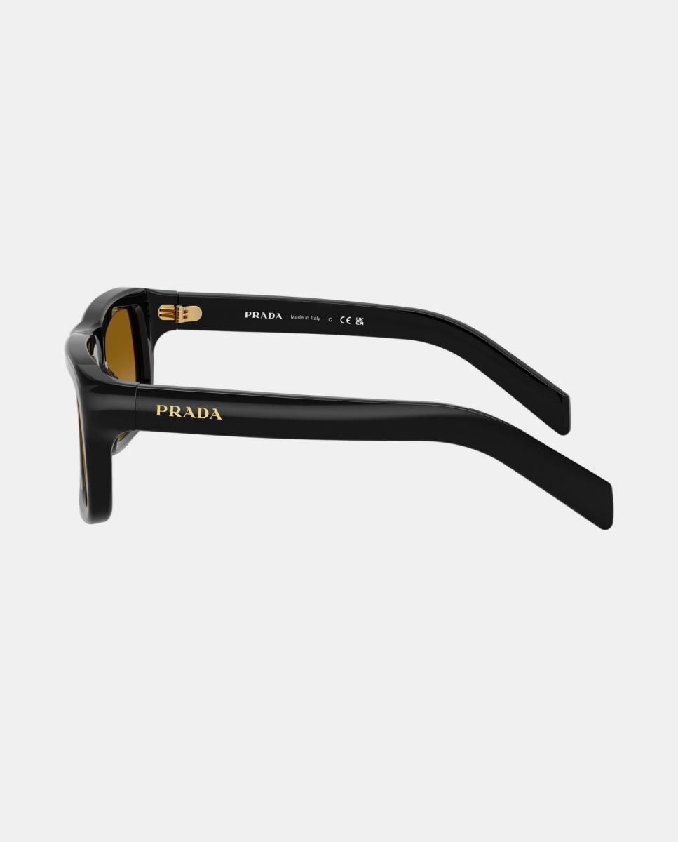 Gafas de sol PR D11S de hombre rectangular en acetato con lente degradada - Prada - Negro Negro-3