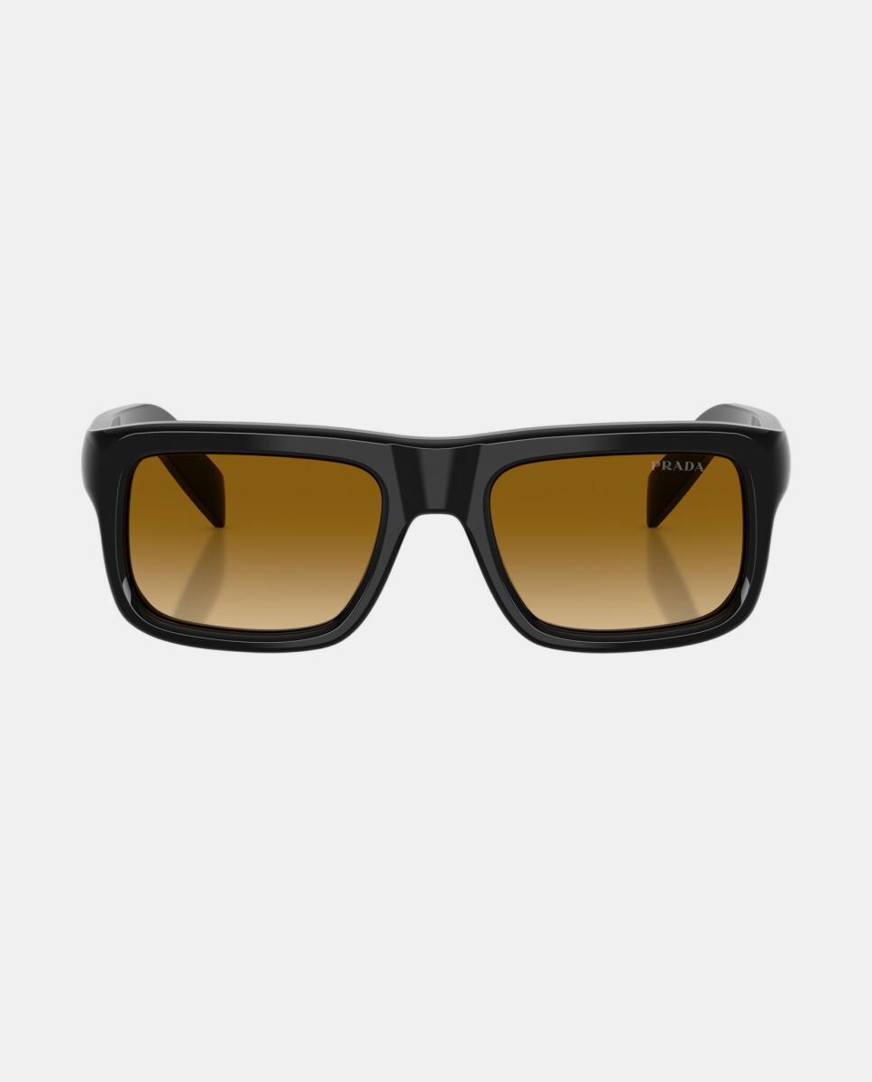 Gafas de sol PR D11S de hombre rectangular en acetato con lente degradada - Prada - Negro Negro-4