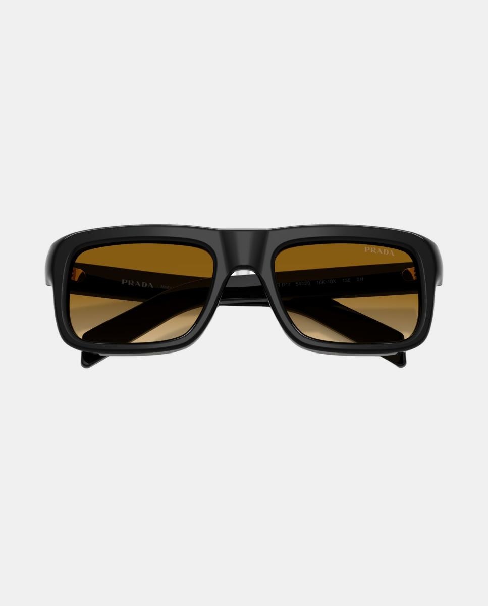 Gafas de sol PR D11S de hombre rectangular en acetato con lente degradada - Prada - Negro Negro-5
