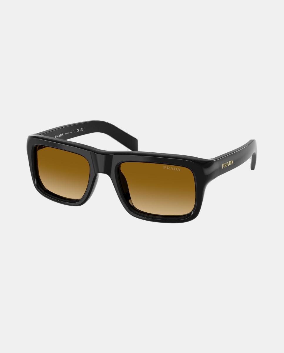 Gafas de sol PR D11S de hombre rectangular en acetato con lente degradada - Prada - Negro Negro-8