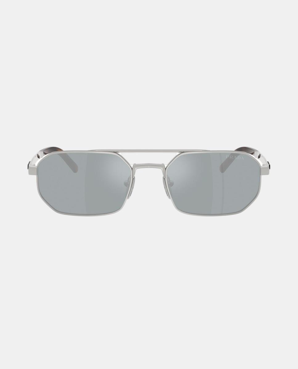 Imagen 0 de Gafas de sol PR D53S de hombre geométrica en metal con lente espejada Plata