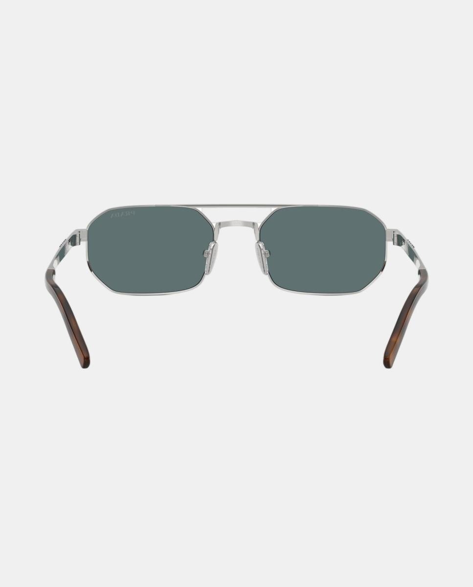 Gafas de sol PR D53S de hombre geométrica en metal con lente espejada - Prada - Plata Plata-6