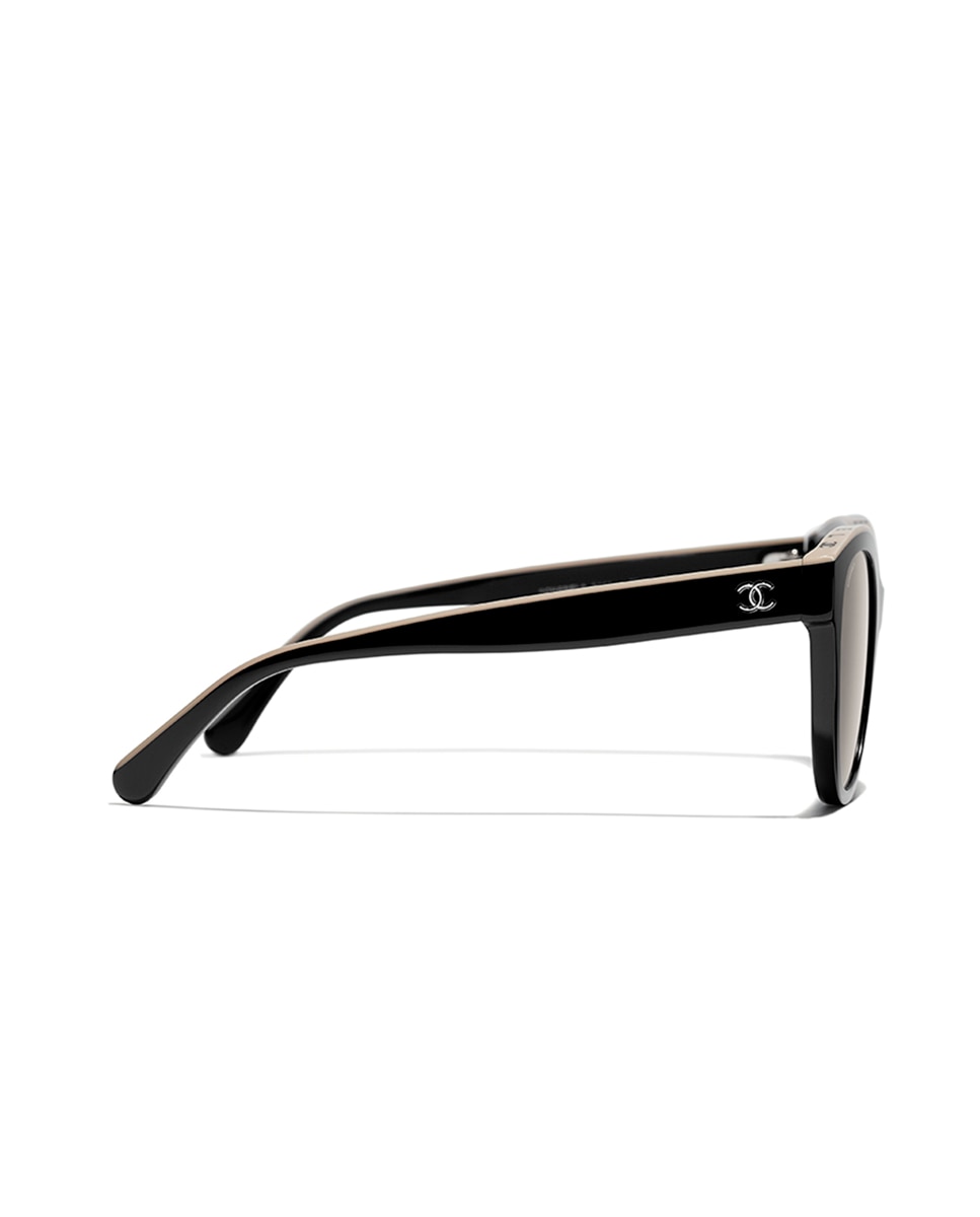Gafas de sol CH5414 de mujer ovalada en acetato - CHANEL - Negro Negro-3