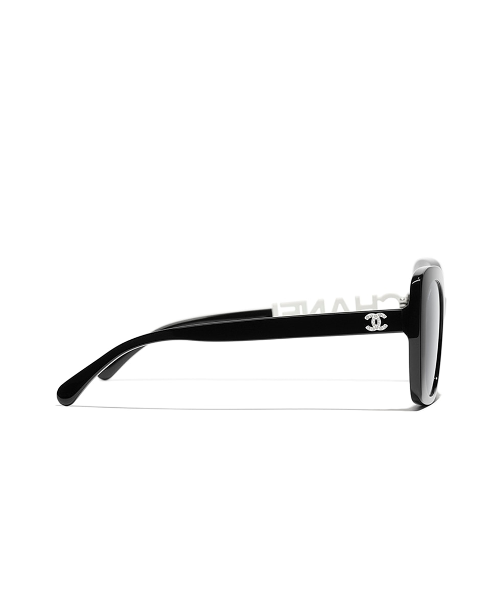 Gafas de sol CH5422B de mujer rectangular en acetato - CHANEL - Negro Negro-3