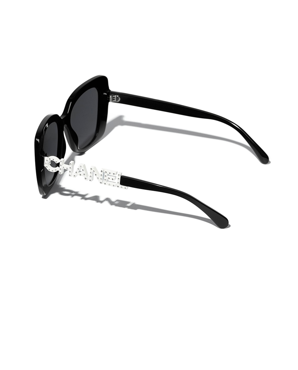 Gafas de sol CH5422B de mujer rectangular en acetato - CHANEL - Negro Negro-4