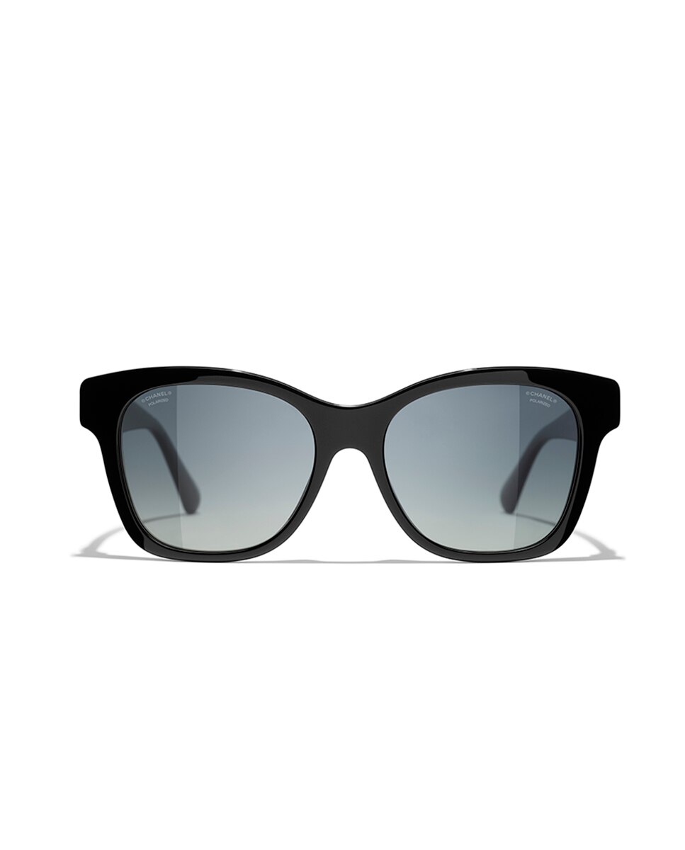 Gafas de sol CH5482H de mujer rectangular en acetato con lente polarizada - CHANEL - Negro Negro-2