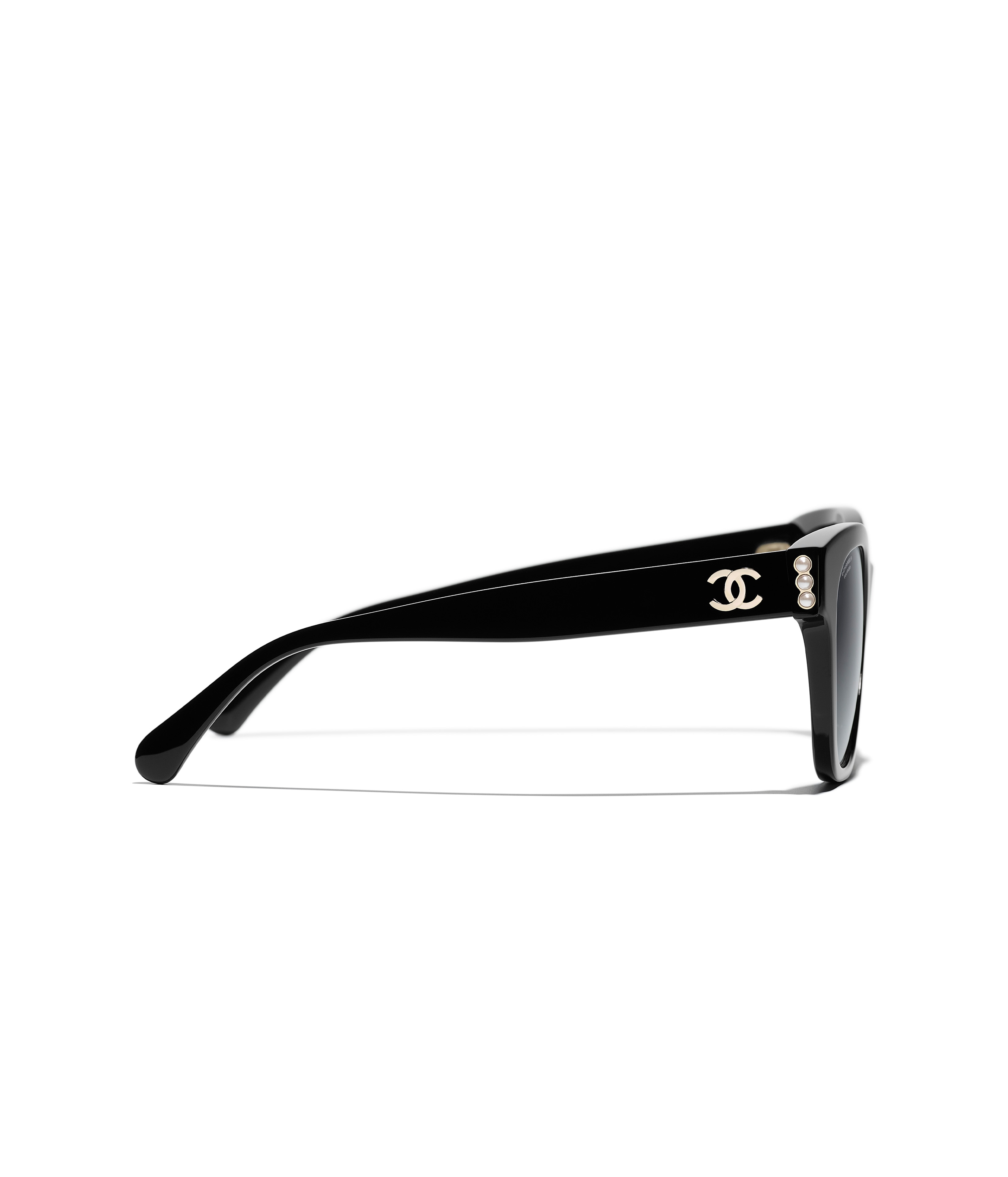 Gafas de sol CH5482H de mujer rectangular en acetato con lente polarizada - CHANEL - Negro Negro-5