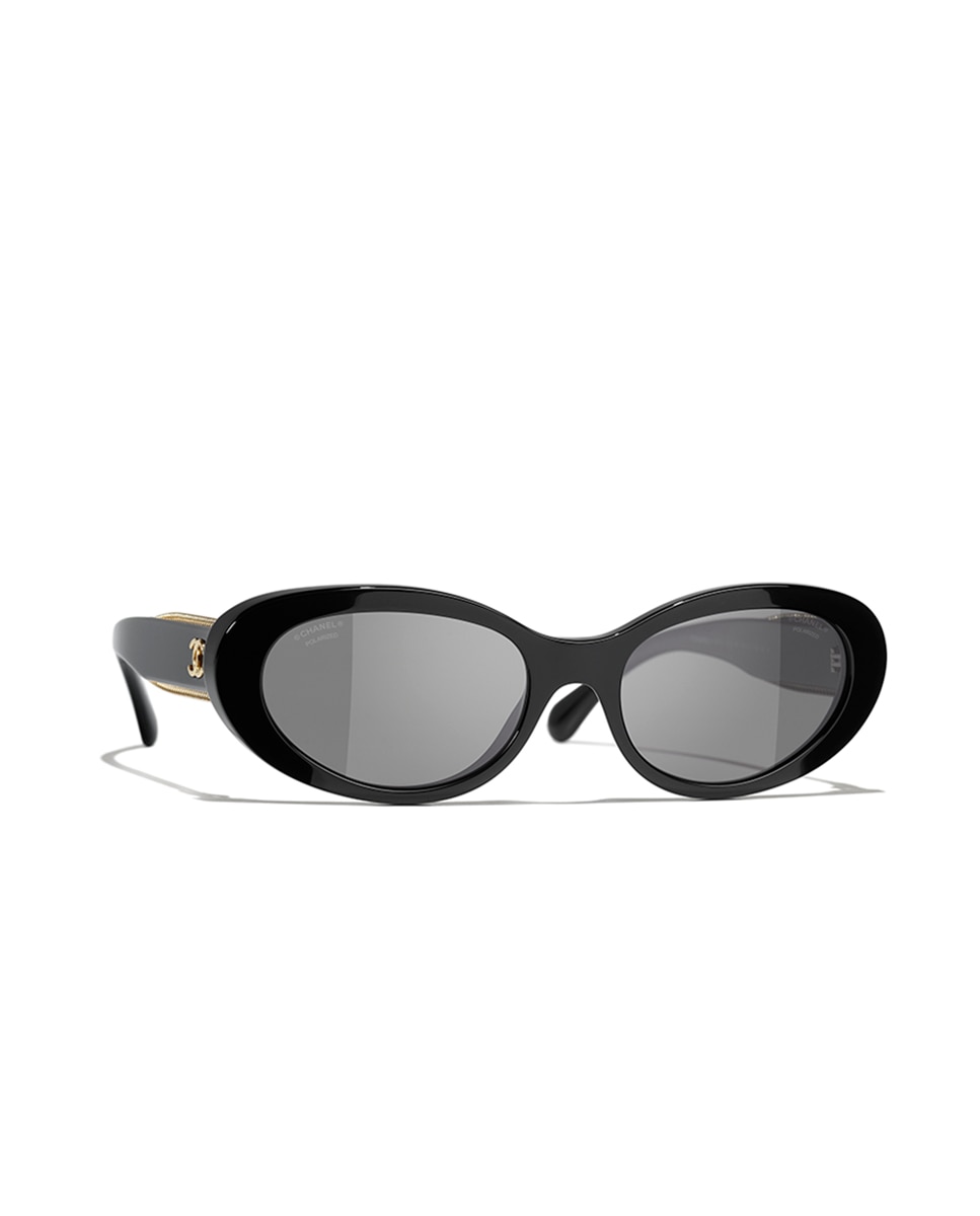 Imagen 0 de Gafas de sol CH5515 de mujer ojo de gato en acetato con lente polarizada Negro