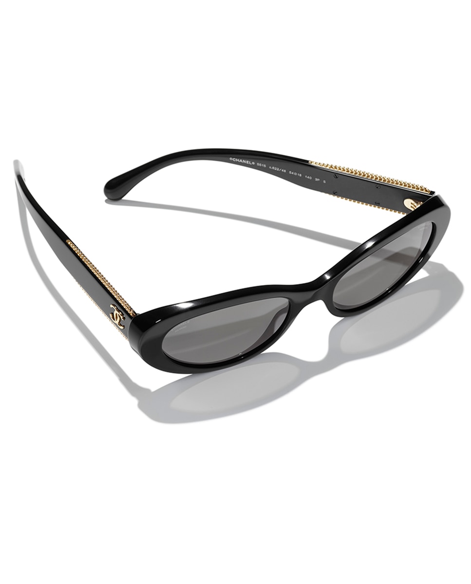 Gafas de sol CH5515 de mujer ojo de gato en acetato con lente polarizada - CHANEL - Negro Negro-4