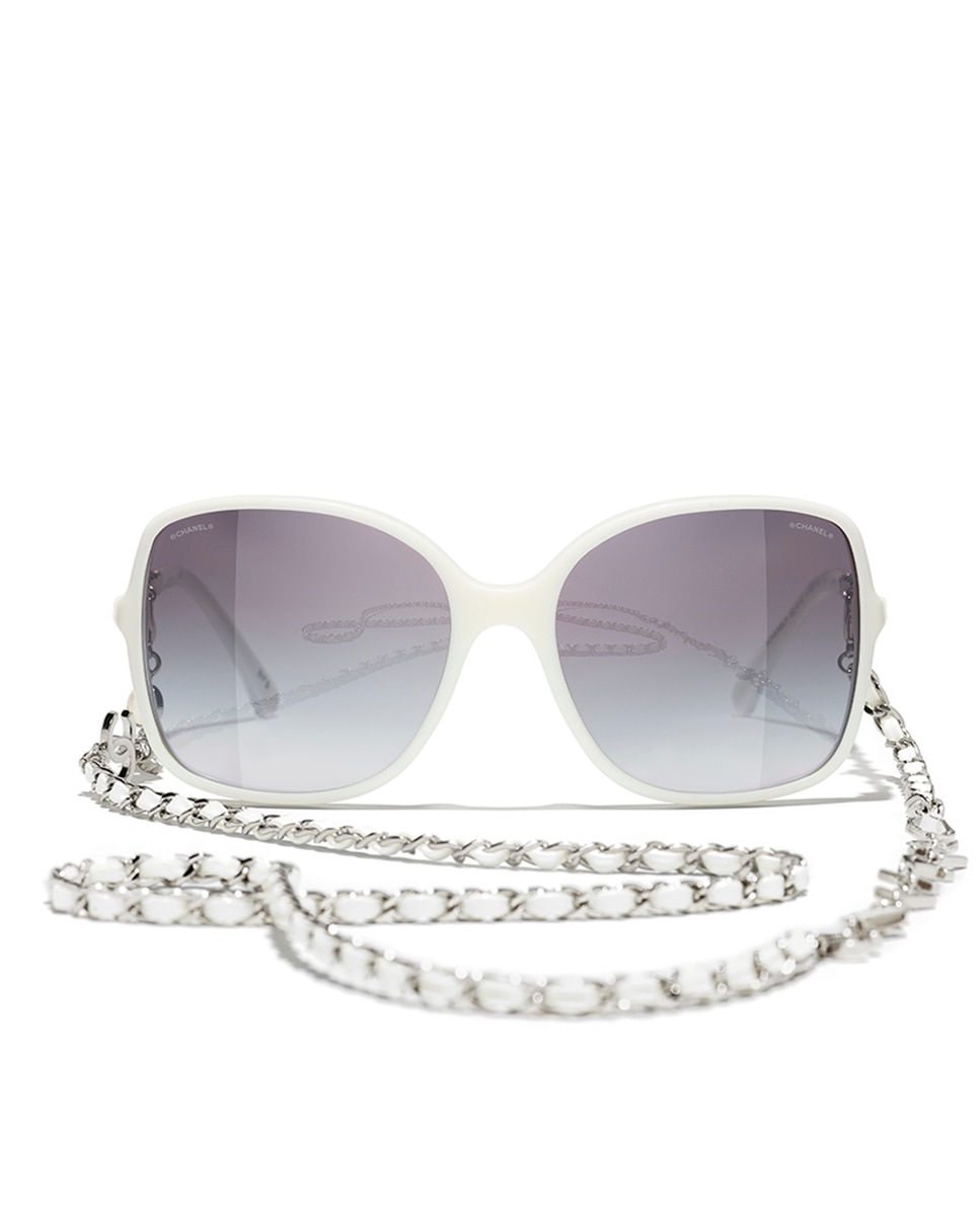 Gafas de sol cuadradas - CHANEL - Blanco Blanco-2