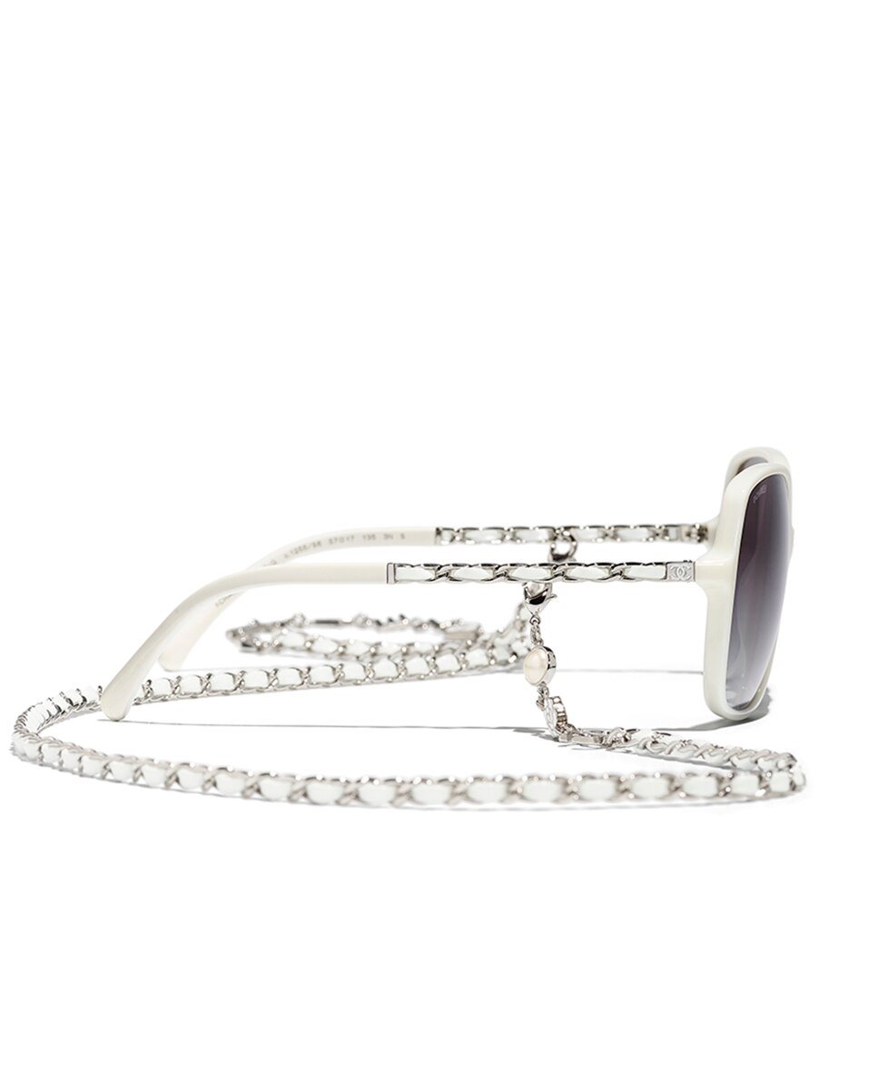 Gafas de sol cuadradas - CHANEL - Blanco Blanco-3