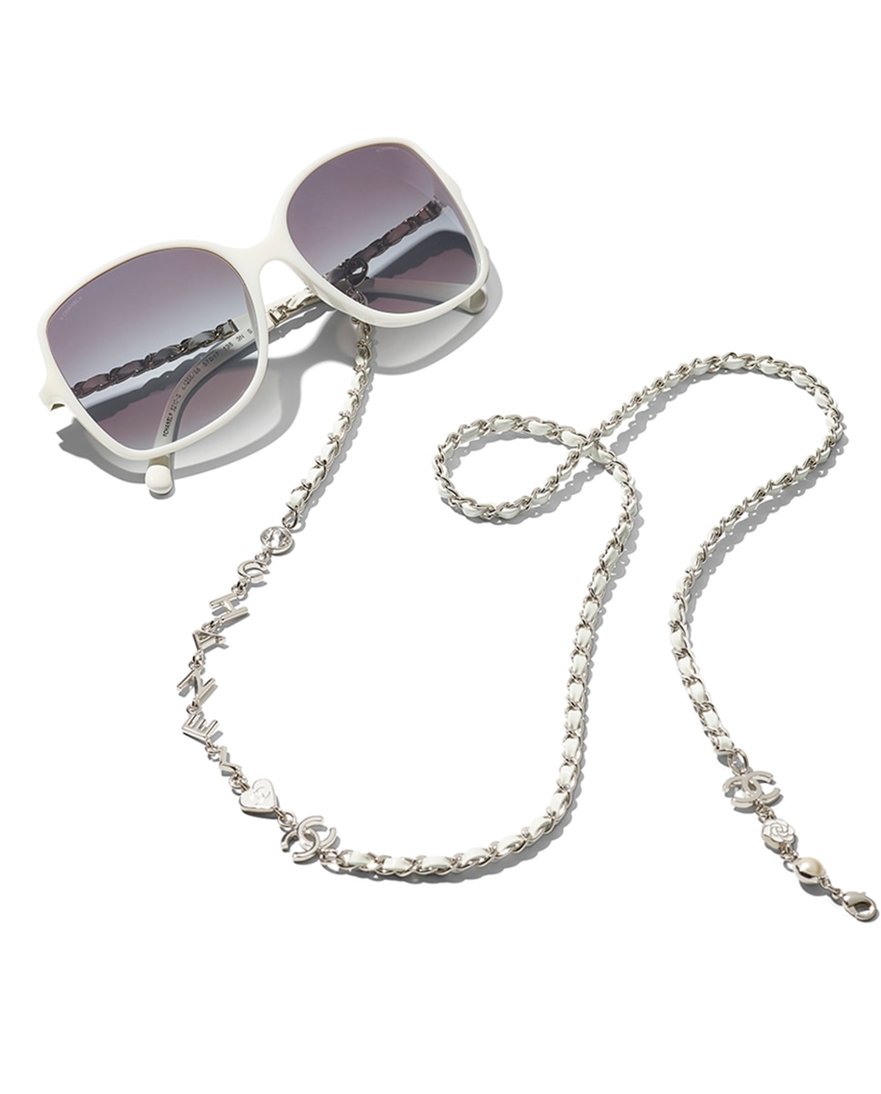 Gafas de sol cuadradas - CHANEL - Blanco Blanco-4