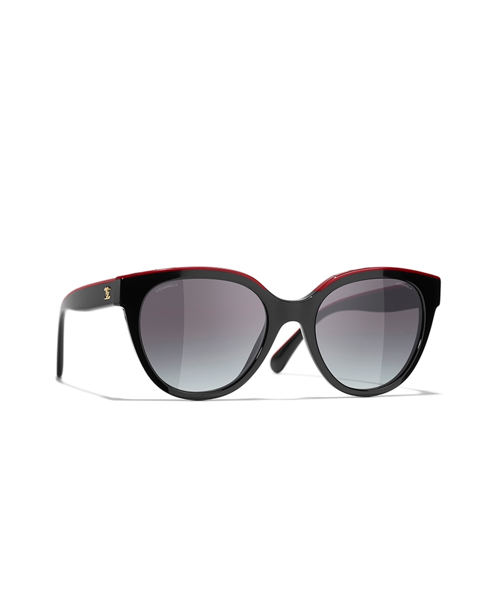 Gafas de sol CH5414 de mujer ovalada en acetato con lente polarizada - CHANEL - Negro Negro-1