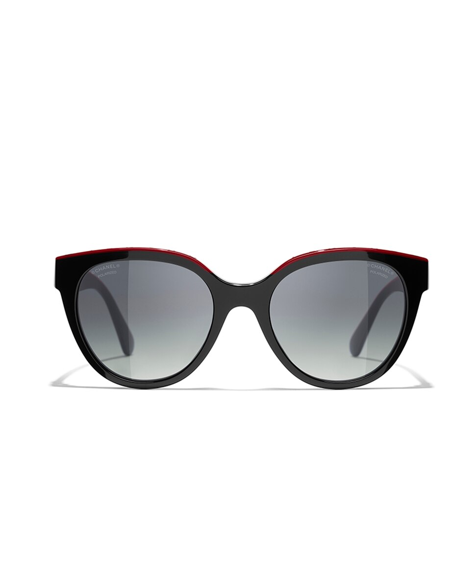 Gafas de sol CH5414 de mujer ovalada en acetato con lente polarizada - CHANEL - Negro Negro-2