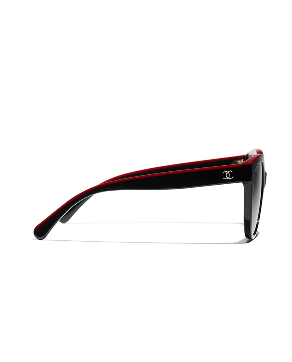 Gafas de sol CH5414 de mujer ovalada en acetato con lente polarizada - CHANEL - Negro Negro-3