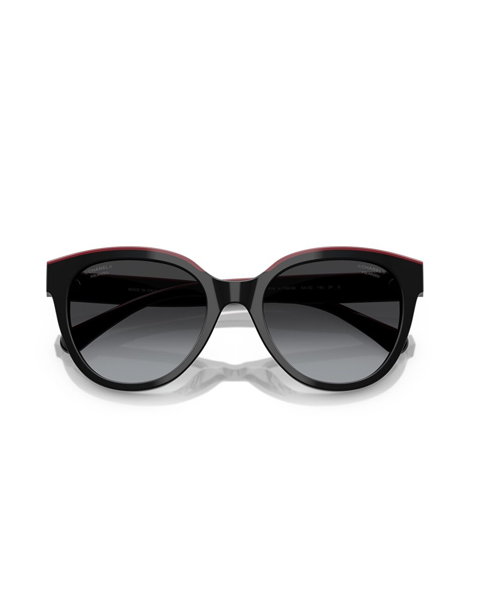 Gafas de sol CH5414 de mujer ovalada en acetato con lente polarizada - CHANEL - Negro Negro-5