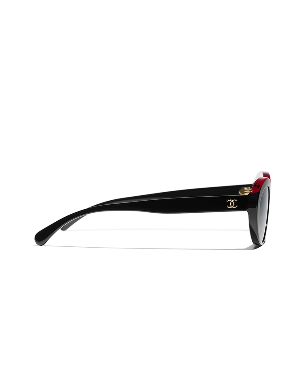 Gafas de sol CH5416 de mujer ovalada en acetato con lente degradada - CHANEL - Negro Negro-3