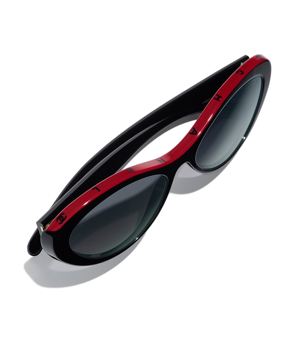 Gafas de sol CH5416 de mujer ovalada en acetato con lente degradada - CHANEL - Negro Negro-4