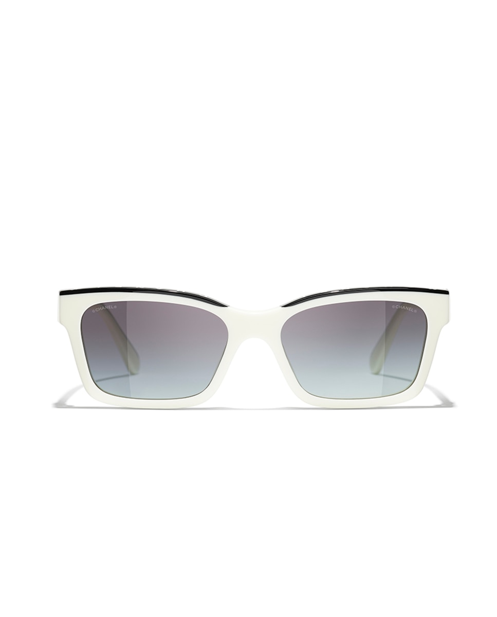 Gafas de sol CH5417 de mujer rectangular en acetato con lente degradada - CHANEL - Blanco Blanco-2