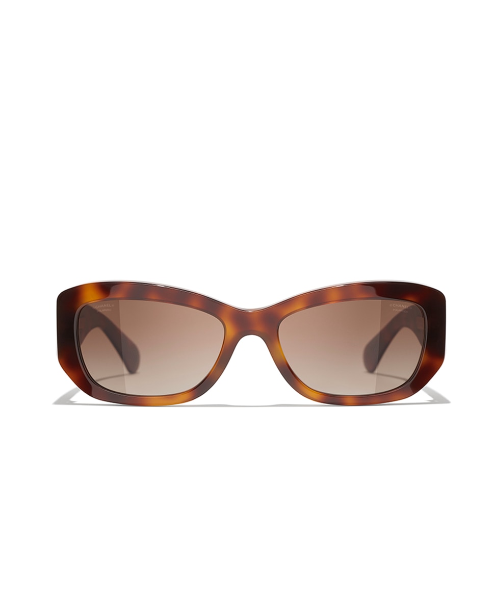 Gafas de sol CH5493 de mujer rectangular en acetato con lente polarizada - CHANEL - Marrón Marrón-2