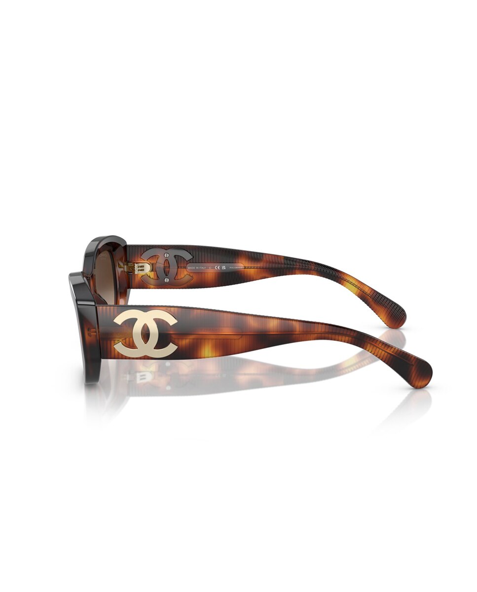 Gafas de sol CH5493 de mujer rectangular en acetato con lente polarizada - CHANEL - Marrón Marrón-5