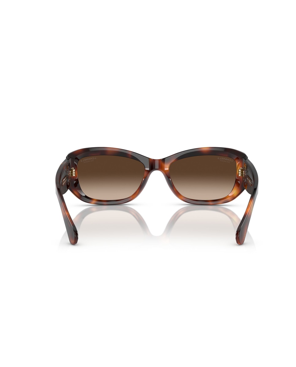 Gafas de sol CH5493 de mujer rectangular en acetato con lente polarizada - CHANEL - Marrón Marrón-7