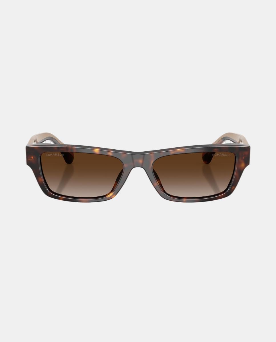 Gafas de sol CH5564B de mujer rectangular en acetato con lente degradada - CHANEL - Marrón Marrón-4
