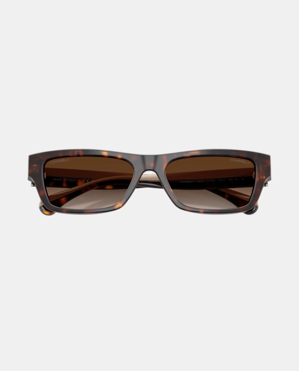 Gafas de sol CH5564B de mujer rectangular en acetato con lente degradada - CHANEL - Marrón Marrón-5