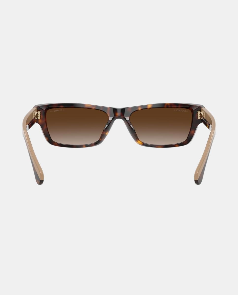 Gafas de sol CH5564B de mujer rectangular en acetato con lente degradada - CHANEL - Marrón Marrón-6