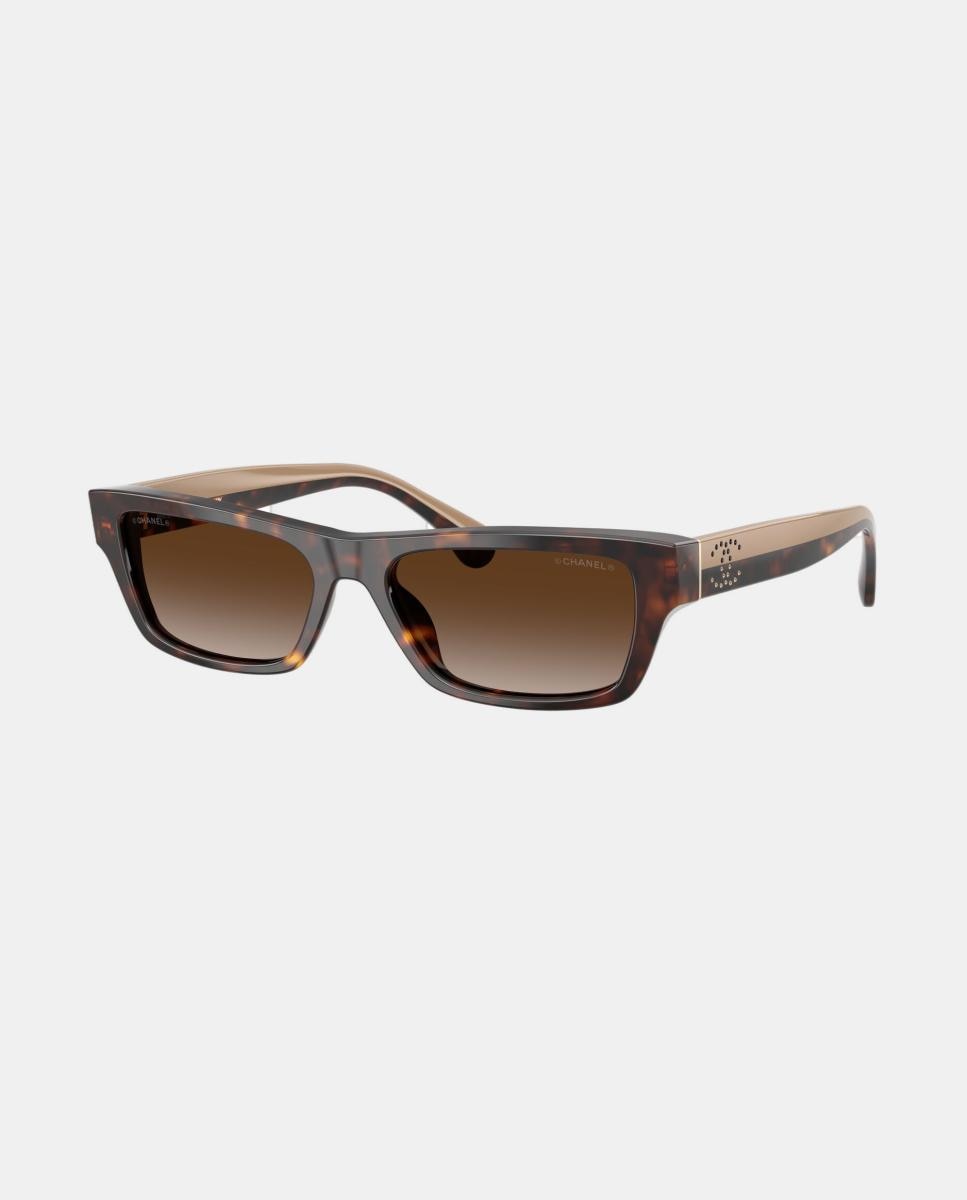 Gafas de sol CH5564B de mujer rectangular en acetato con lente degradada - CHANEL - Marrón Marrón-7