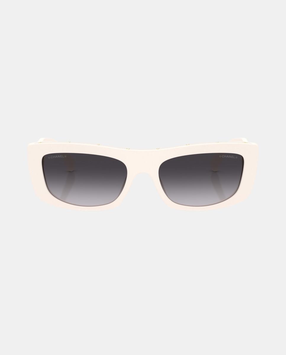 Gafas de sol CH5559 de mujer rectangular en acetato con lente degradada - CHANEL - Blanco Blanco-4