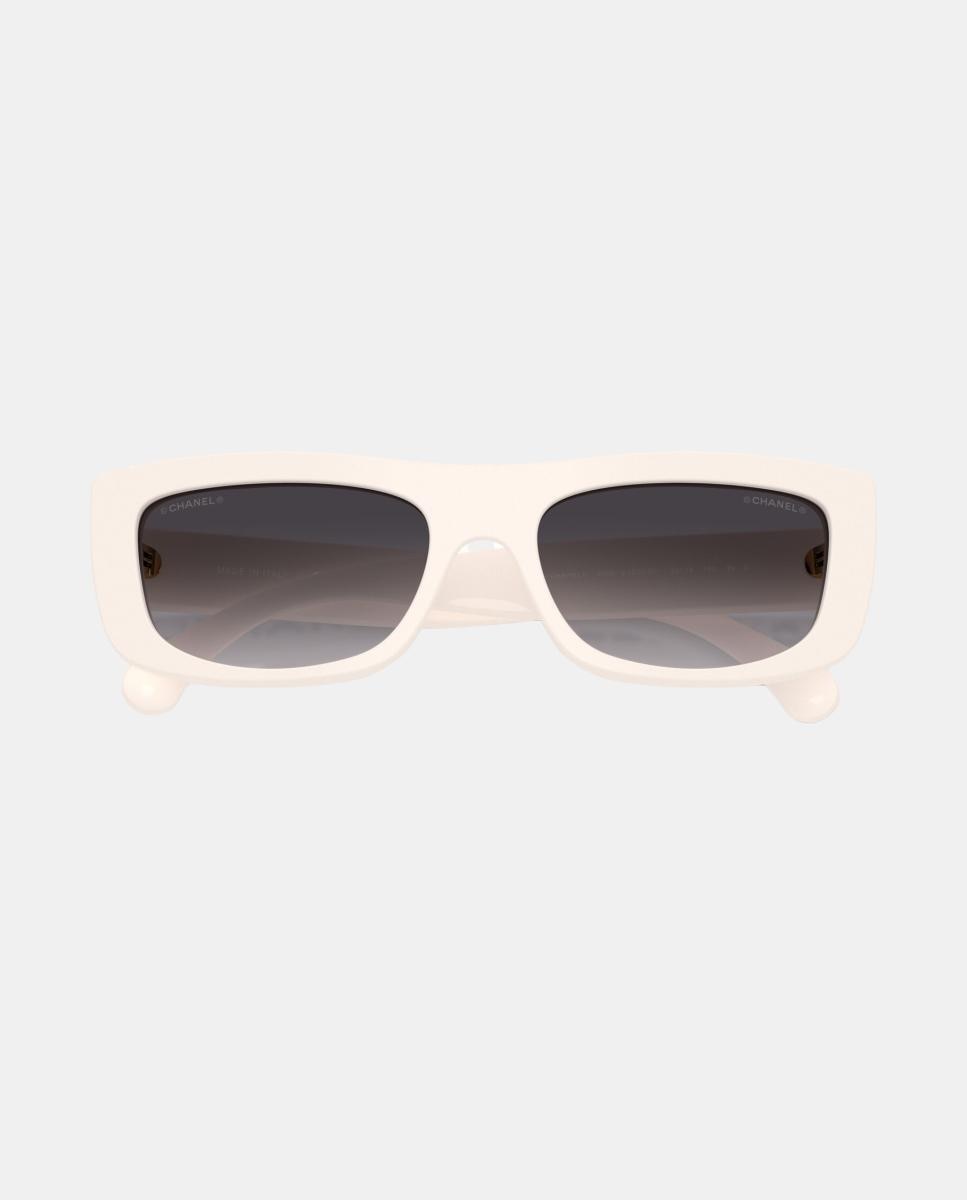 Gafas de sol CH5559 de mujer rectangular en acetato con lente degradada - CHANEL - Blanco Blanco-5