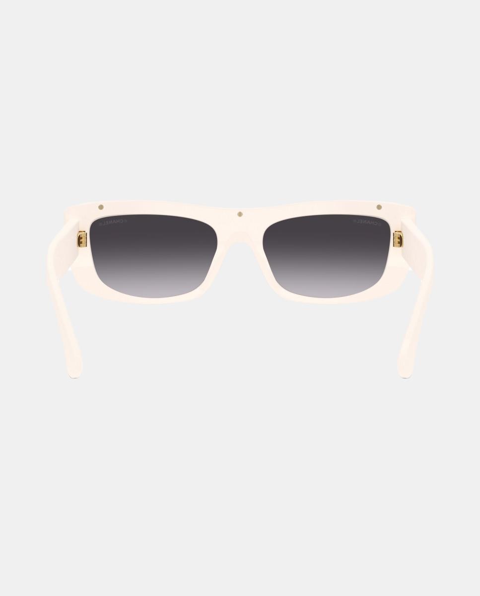 Gafas de sol CH5559 de mujer rectangular en acetato con lente degradada - CHANEL - Blanco Blanco-6