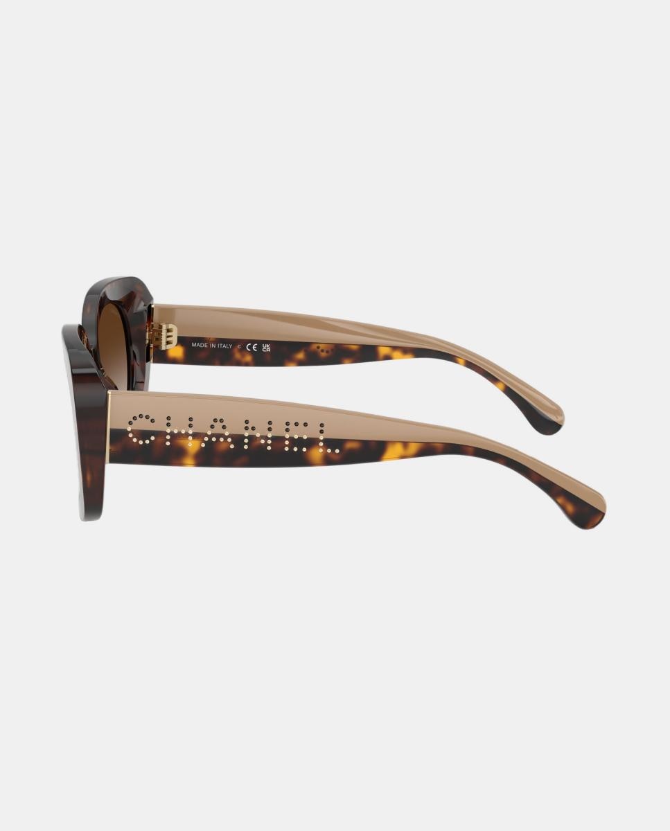 Gafas de sol CH5563B de mujer rectangular en acetato con lente degradada - CHANEL - Marrón Marrón-3