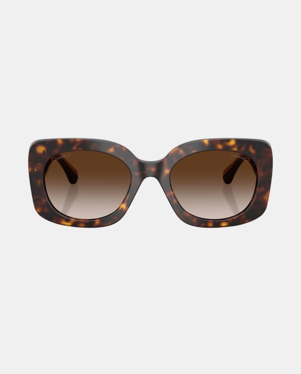 Gafas de sol CH5563B de mujer rectangular en acetato con lente degradada - CHANEL - Marrón Marrón-4
