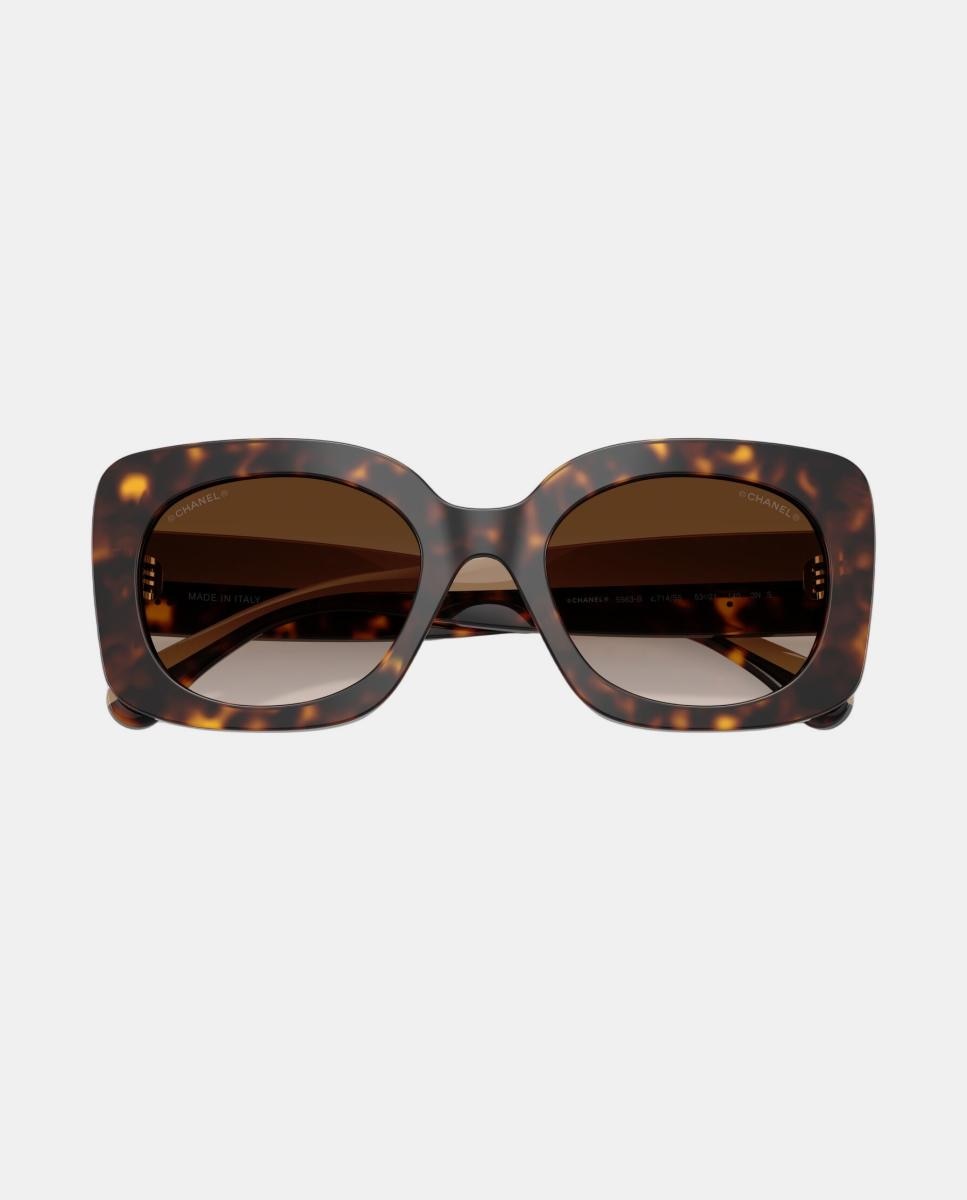 Gafas de sol CH5563B de mujer rectangular en acetato con lente degradada - CHANEL - Marrón Marrón-5