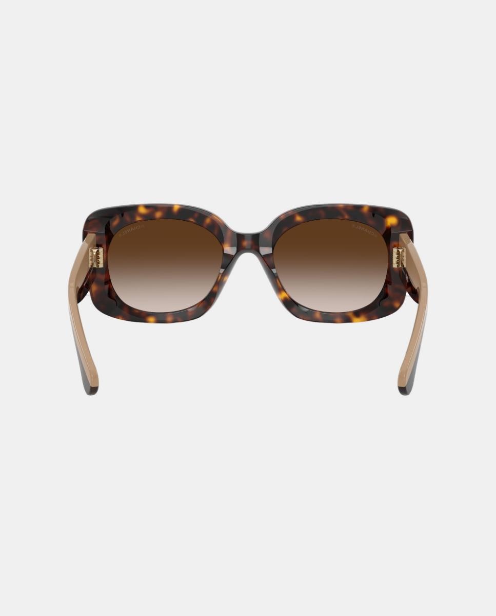 Gafas de sol CH5563B de mujer rectangular en acetato con lente degradada - CHANEL - Marrón Marrón-6