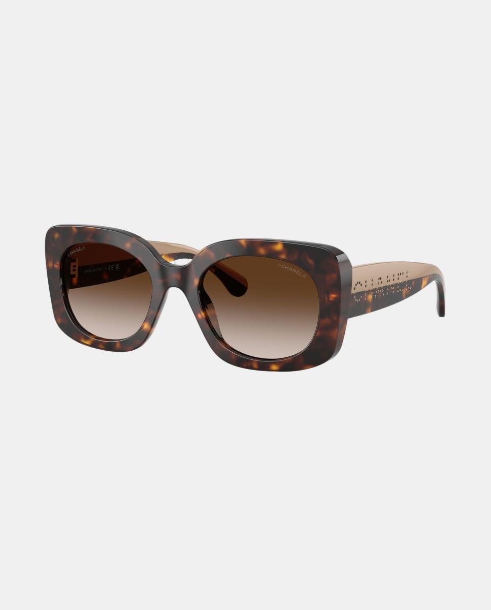 Gafas de sol CH5563B de mujer rectangular en acetato con lente degradada - CHANEL - Marrón Marrón-7