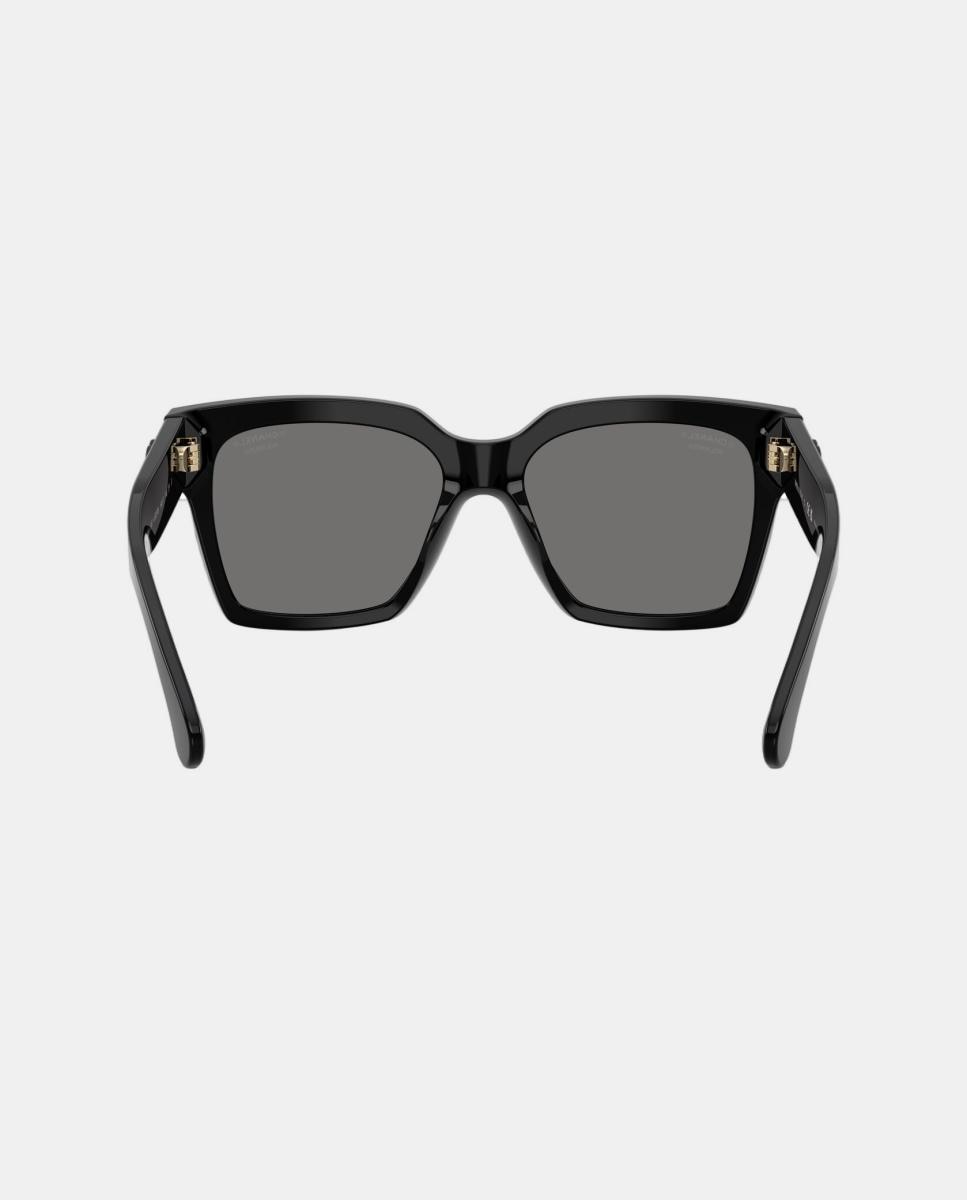 Gafas de sol CH5557 de mujer rectangular en acetato con lente polarizada - CHANEL - Negro Negro-6