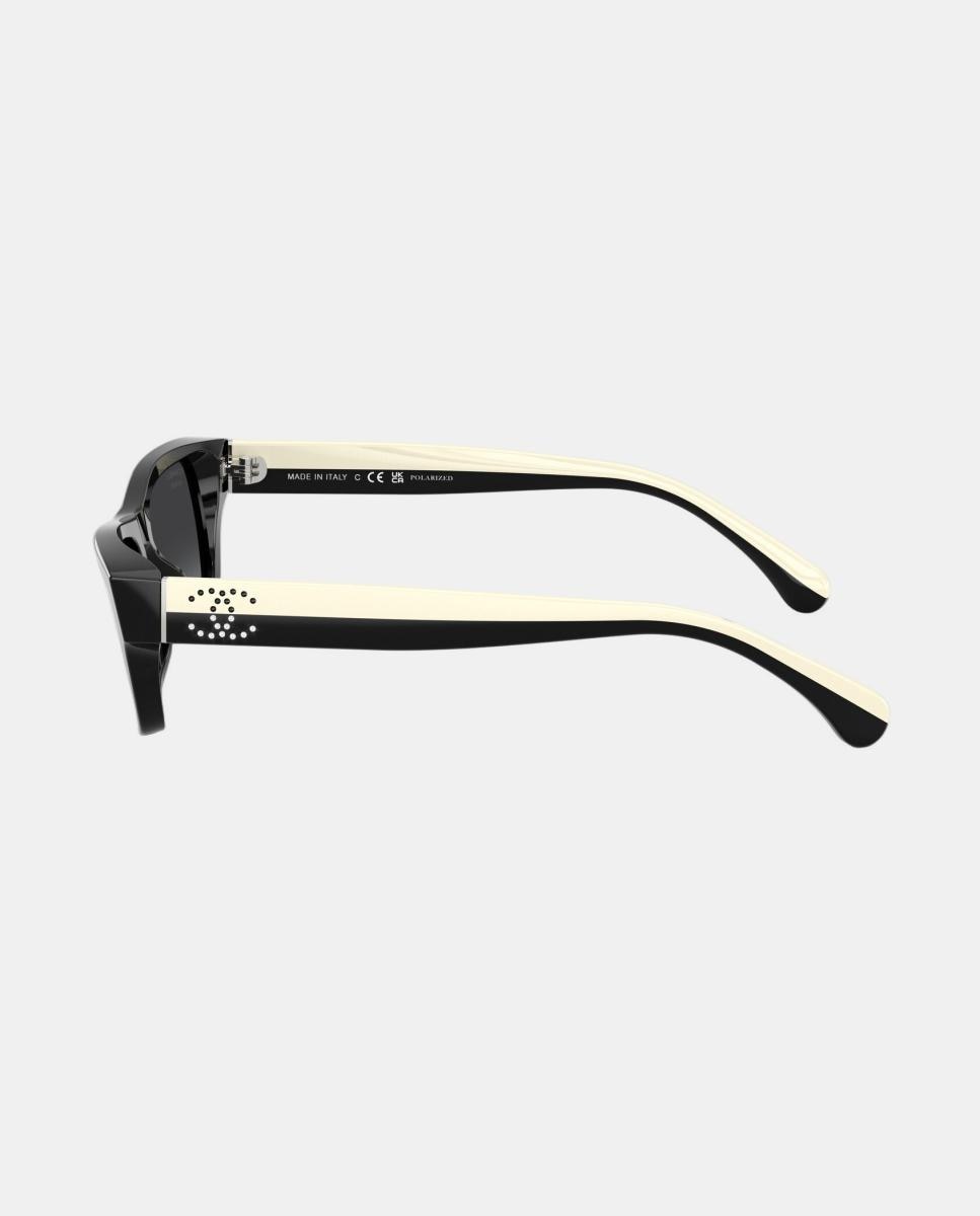 Gafas de sol CH5564B de mujer rectangular en acetato con lente polarizada - CHANEL - Negro Negro-3