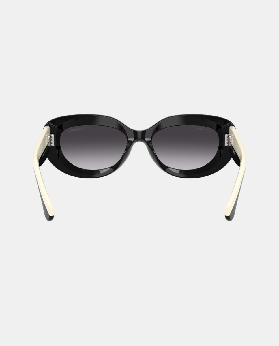 Imagen 6 de Gafas de sol CH5562B de mujer ovalada en acetato con lente degradada - CHANEL - Negro Negro
